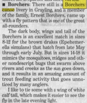 Borchers AuSable Canoe & Kayak - May 08 2003 Article